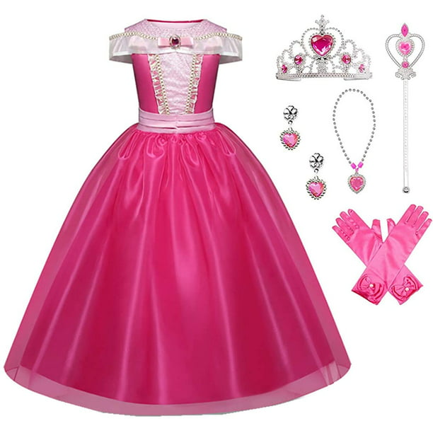 Girls Sleeping Beauty Costume Aurora Princess Party Gowns Fancy Dress up Clothes
